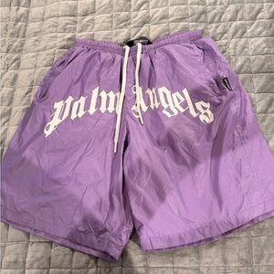 Palm Angels Lavender Athletic Shorts